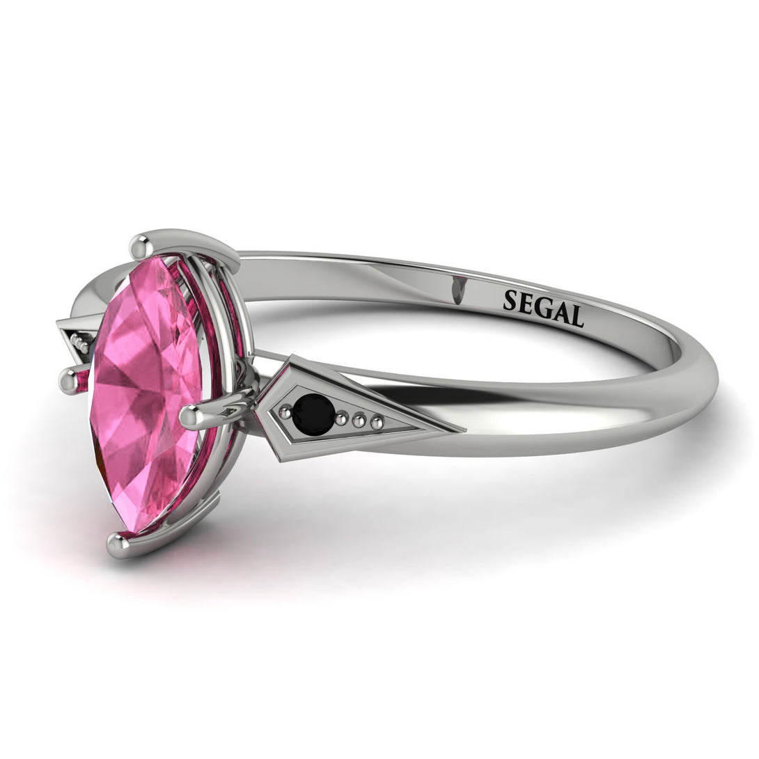 Marquise Pink Moissanite Geometrical Engagement Ring - Reese No. 809